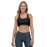 Black Sports Bra With Racerback - White Edition