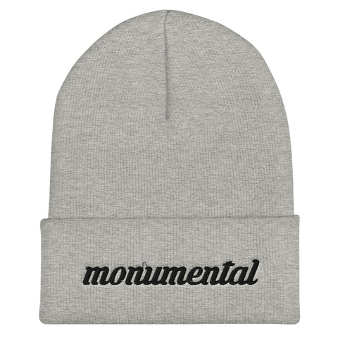 Monumental Cuffed Beanie (Stylish Black Logo)