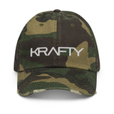 Krafty Distressed Dad Hat (White Logo)