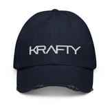 Krafty Distressed Dad Hat (White Logo)