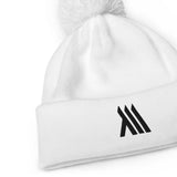 Monumental Pom Pom Beanie (Stitched) (White)