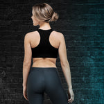 Black Sports Bra With Racerback - White Edition