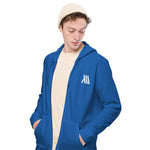 Unisex basic zip hoodie IN BLUE