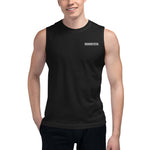 Black Monumental Muscle Shirt (Embroidered Logo)