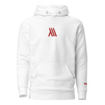 Unisex White Monumental Hoodie - Embroidered