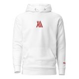 Unisex White Monumental Hoodie - Embroidered