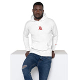 Unisex White Monumental Hoodie - Embroidered