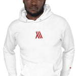 Unisex White Monumental Hoodie - Embroidered